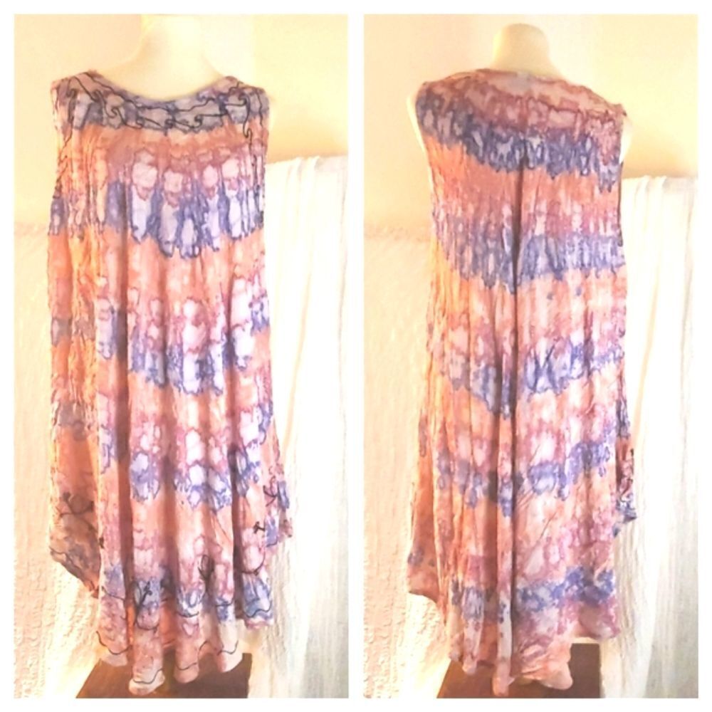 Sante Classics Tie Dye Swim Cover Up Dress One Size